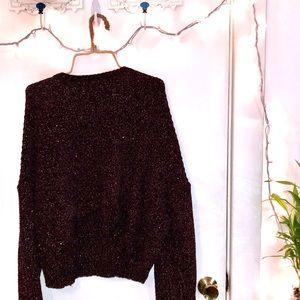 Glittery Maroon Knit Sweater